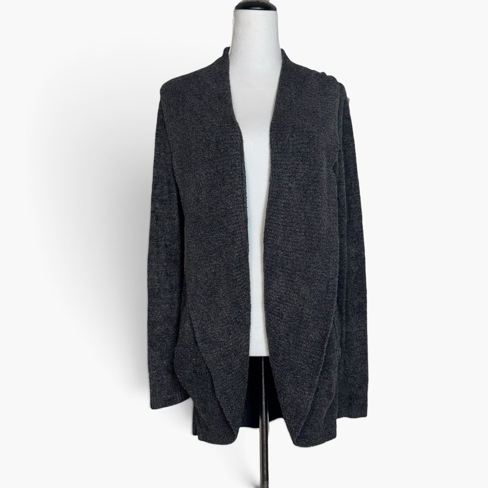 Barefoot Dreams Cardigan Womens Medium Black CozyChic Lite Circle Soft Sweater